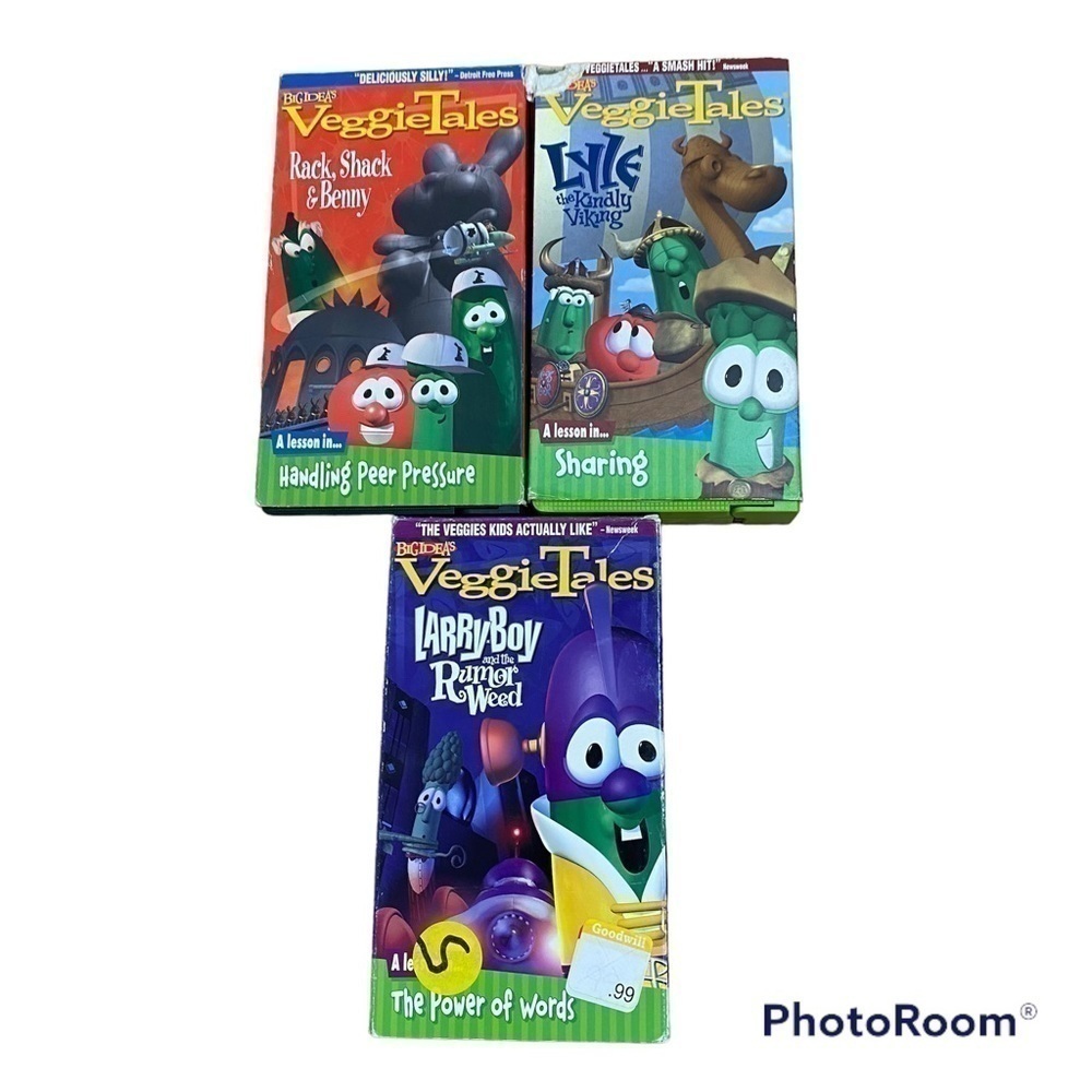 Vintage Veggie Tales VHS Bundle Rack Shack Benny Larry Boy Rumor Weed Lyle